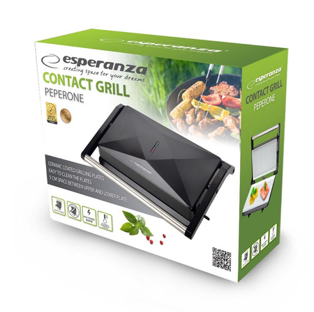 ESPERANZA ESPERANZA GRILL KONTAKTOWY PEPERONE 850W CZARNY EKG013