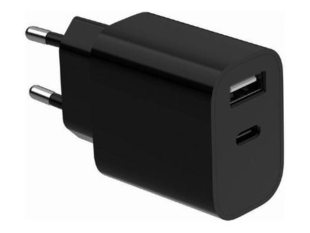 GEMBIRD 2-portowa uniwersalna ładowarka USB A+C 2.4 A kolor czarny