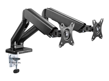 TECHLY Biurkowy Uchwyt Obrotowy na Dwa Monitory LCD 17-32inch Sprężyna Gazowa