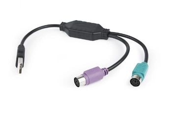 GEMBIRD UAPS12-BK Gembird adapter 2 porty PS2 (mysz i klawiatura) na port usb, czarny
