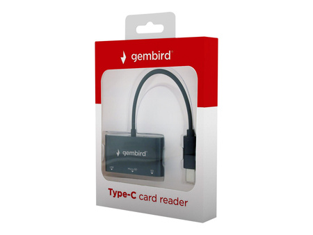 GEMBIRD UHB-CR3-02 Gembird czytnik kart na złączu USB-C (SD, micro SD) SDXC, combo, OTG, czarny