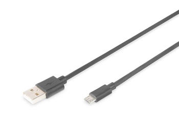 Kabel USB DIGITUS 2.0, typ A - B micro, 3m, czarny