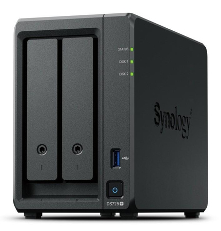 Serwer DS725+ 2x0HDD 4GB DDR4 AMD R1600 1x1GbE 1x2,5Gbe 3Y 