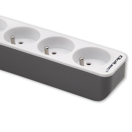 Listwa zasilająca | 5 gniazd | 1.8m | Biało-szara