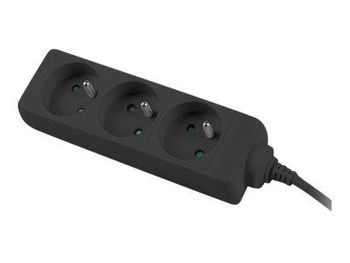 LANBERG PS0-03E-0300-BK Lanberg listwa zasilająca 3M Czarna 3X 230V PL KABEL WYKONANY Z PEŁNEJ MIEDZI