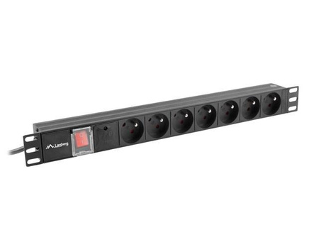 Listwa zasilająca Lanberg PDU-07E-0200-BK (16 A; 2m; kolor czarny)