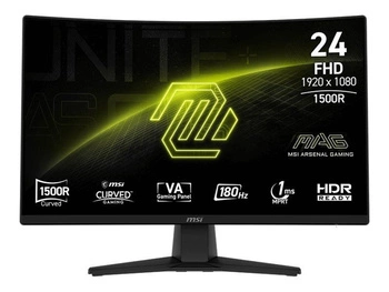 MSI MAG 242C 23.6inch VA FHD Curve 1500R 180Hz 1ms HDMI DP Headphone out Tilt Black