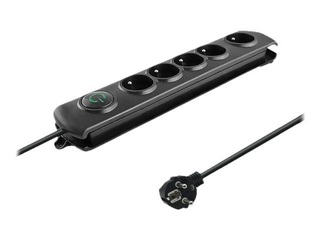 QOLTEC Surge protector Quick Switch 5 sockets 1.8m black