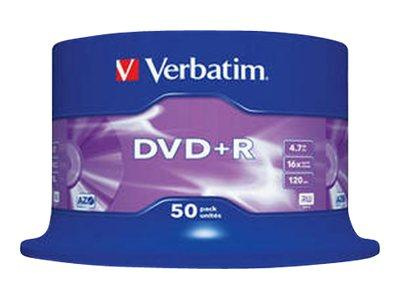 VERBATIM 43550 Verbatim DVD+Rcake box 50 4.7GB 16x matte silver