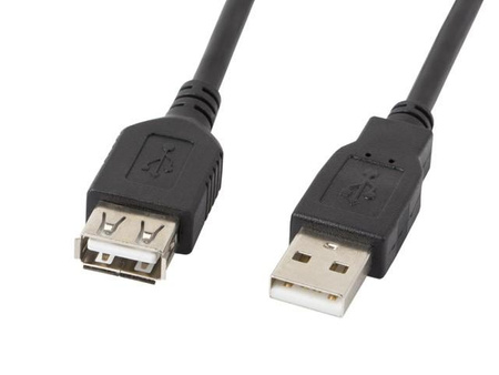 Przedłużacz kabla USB 2.0 AM-AF czarny 1.8M 