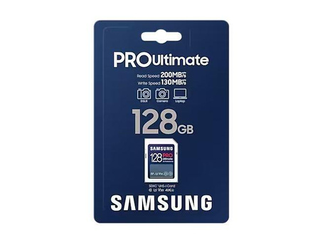 SAMSUNG SD PRO Ultimate 128GB SD Memory Card UHS-I U3 Full HD & 4K UHD 200 MB/s Read 130 MB/s Write