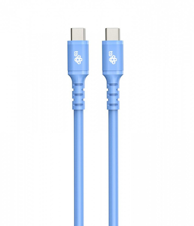 Kabel USB C - USB C 1m silikonowy niebieski 