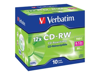 VERBATIM 43148 Verbatim CD-RW jewel case 10 700MB 12x
