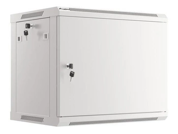 Szafa instalacyjna Rack wisząca 19" 9U 600x450 szara drzwi metalowe Lanberg (flat pack)