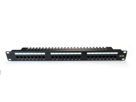 Patch panel DIGITUS 19" 24x RJ45 UTP kat. 5e z tacką