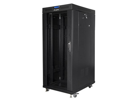 LANBERG Szafa stojąca rack 19inch 37U 800x1000 drzwi szklane LCD flat pack czarna