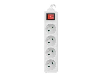 LANBERG PS1-04E-0150-W Lanberg Listwa Zasilająca 1.5M Biała 4X 230V PL Z Wyłącznikiem, Kabel z Miedzi