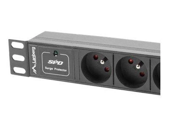 LANBERG PDU-03E-0200-BK Lanberg listwa zasilająca Rack PDU 10 1U 16A, 3x 230v PL 2m, czarna