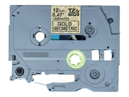BROTHER TZEMPGG31 Taśma Brother 12mm Gold geometric pattern tape