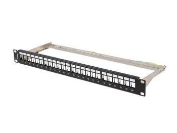 Patch panel pusty 24 porty 1U 19 cali ftp do modułów keystone czarny