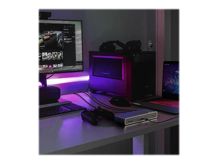ICY BOX IB-DK8801-TB4 Stacja dokująca Thunderbolt 4 Type-C 2x Thunderbolt 4 i 4x USB3.2 Gen 2 Type-A Karta SD