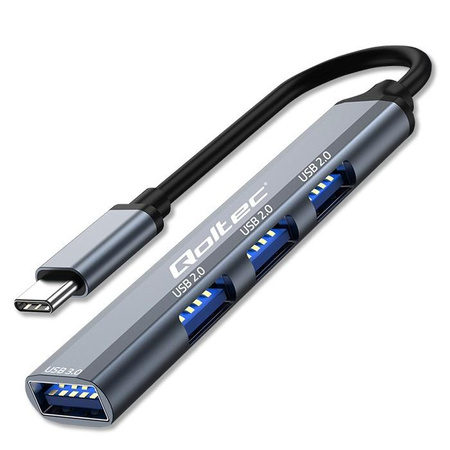 QOLTEC 53792 Hub Adapter USB C 3.1 4w1 USB 3.0 3x USB 2.0