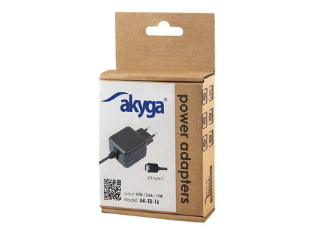 AKYGA Zasilacz sieciowy AK-TB-16 5.0V / 3.0A 15W USB type C 1.0m