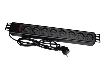 Listwa przeciwprzepięciowa A-LAN PZ081U3M (8 x UTE; 16 A (3680 W); 3m; kolor czarny)