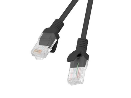 LANBERG PCU5-20CC-0050-BK Lanberg Patchcord RJ45, kat. 5e, UTP, 0.5m, czarny, op. zbiorcze 10 szt