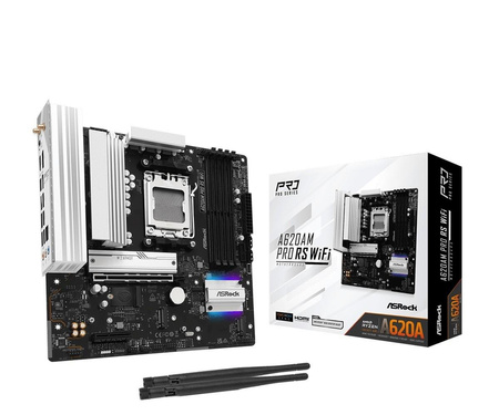 Płyta główna A620AM PRO RS WIFI AM5 4DDR5 HDMI/DP M.2 mATX 
