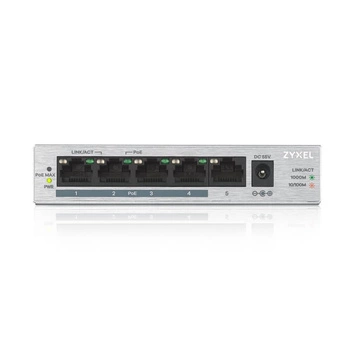 ZYXEL GS1005HP-EU0101F Zyxel GS1005-HP, 5 Port Gigabit PoE+ unmanaged desktop Switch, 4 x PoE, 60 Watt