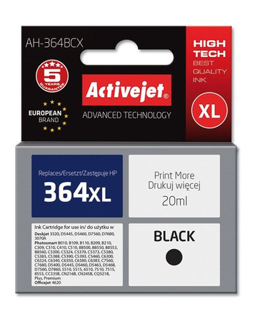 Activejet AH-364BCX Tusz (zamiennik HP 364XL CN684EE; Premium; 20 ml; czarny)
