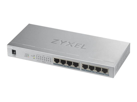 ZYXEL GS1008HP-EU0101F Zyxel GS1008-HP, 8 Port Gigabit PoE+ unmanaged desktop Switch, 8 x PoE, 60 Watt