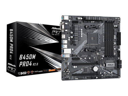 ASROCK B450M PRO4 R2.0 AM4 4xDDR4 4xSATA 1xM.2 mATX