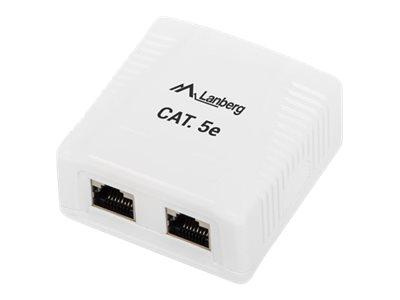 LANBERG OS5-0002-W Lanberg gniazdo natynkowe Kat. 5e, 2x RJ45 ekranowane białe