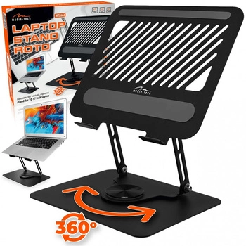 Obrotowa, ergonomiczna podstawka pod laptopa 10-17 LAPTOP STAND ROTO MT2662 pełna regulacja