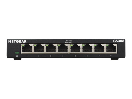 NETGEAR GS308-300PES Netgear 8-Port Gigabit Desktop Switch Metal 300-SERIES (GS308 v3)