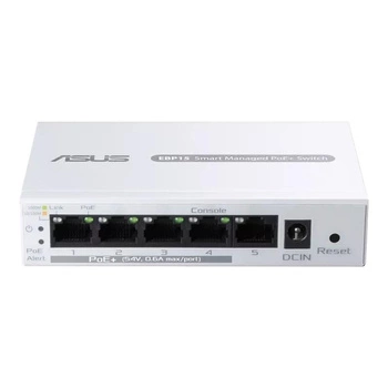 EBP15 ASUS EBP15, 5-Port GbE smart managed PoE+ switch, 4 PoE+ ports, 60W, Supports PoE priority setting, Perfect for PoE APs, IP Camer