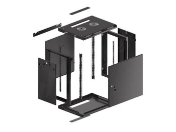 LANBERG Szafa wisząc 19inch 12U 600x450 drzwi metalowe czarna flat pack
