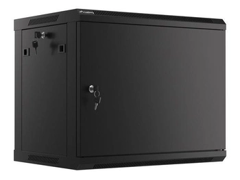 Szafa instalacyjna Rack wisząca 19" 9U 600x450 czarna drzwi metalowe Lanberg (flat pack)