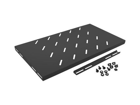 Półka do szaf 19" 450mm czarna Lanberg (1U/486x270mm udźwig do 120kg, montaż 4-punktowy)
