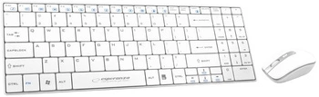 ZESTAW BEZPRZEWODOWY KLAWIATURA SLIM + MYSZ 2,4 GHz EK122W LIBERTY BIAŁY