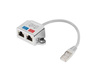 Adapter rodzielacz LAN RJ-45 - 2x RJ-45 FTP 