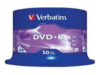 VERBATIM 43550 Verbatim DVD+Rcake box 50 4.7GB 16x matte silver
