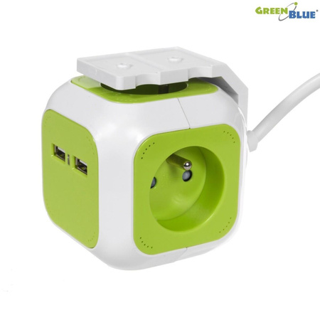 MagicCube poczwórne gniazdko prądowe, 2 wejścia usb 1,4m GB118