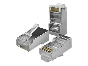 QOLTEC 54554 Wtyk złącze modularne RJ45 / CAT5e / FTP / Pozłacane styki / 100 sztuk