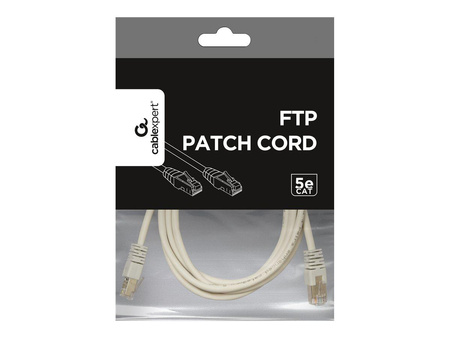 GEMBIRD patchcord RJ45 osłonka zalewana kat 5e FTP 1m szary