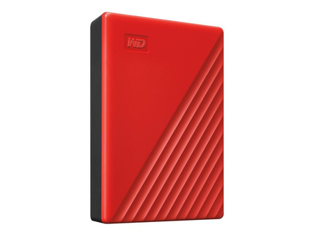 WDC WDBPKJ0040BRD-WESN Dysk zewnętrzny WD My Passport, 2.5, 4TB, USB 3.2, czerwony