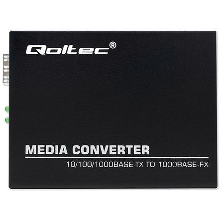 QOLTEC 52295 Dwukierunkowy Media Konwerter SWITCH Ethernet 1x RJ45 1x SFP 1000Mb/s 5V