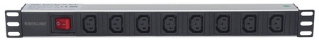 Listwa zasilająca rack 19 1U 110V-250V/10A 8 gniazd C13 kabel 2m